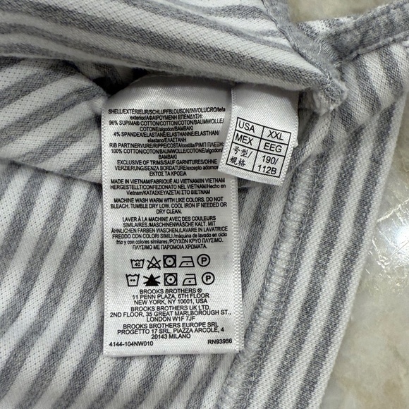 Brooks Brothers Original Fit Short Sleeve Logo Polo Golf Shirt; Grey/White; XXL - Picture 5 of 7